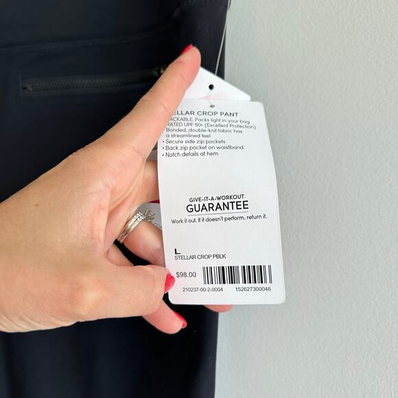 Athleta Stellar Crop High Rise Pull On Pant Black L NWT - Picture 6 of 10